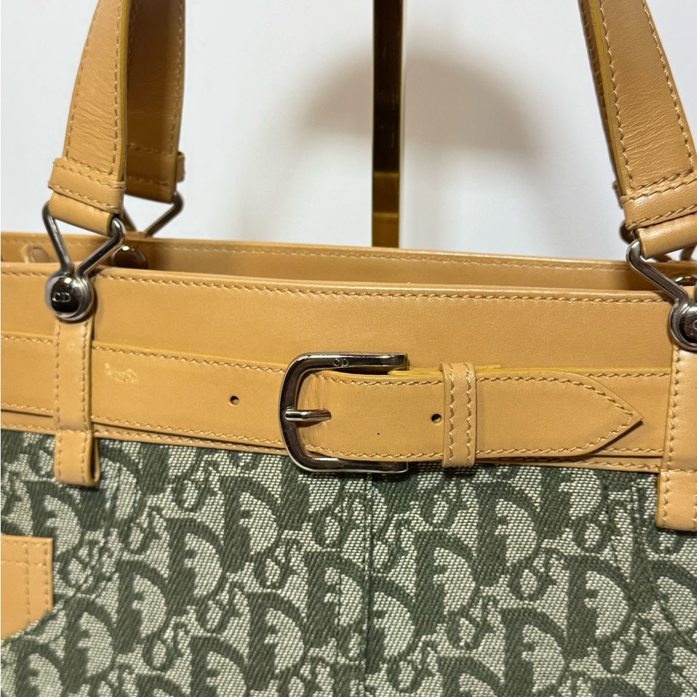 Dior Beige and Green Canvas Bag - Picture 4 of 13